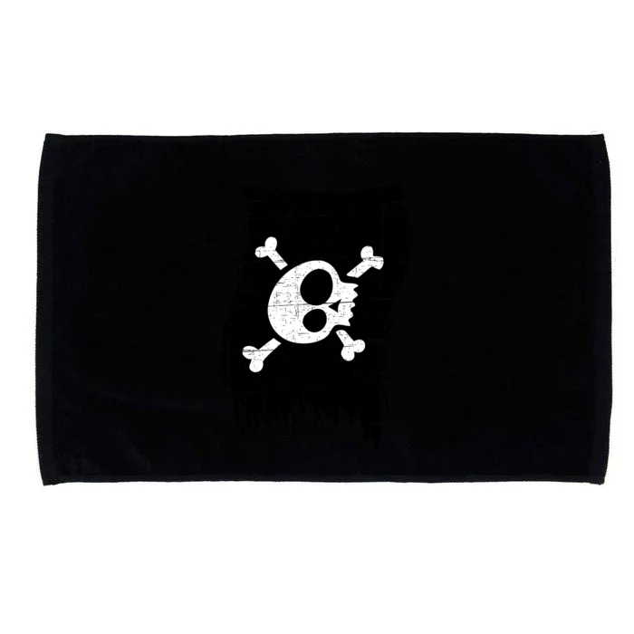 Vintage Pirate Skull Upside Down Flag Microfiber Hand Towel