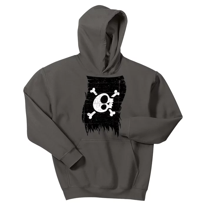 Vintage Pirate Skull Upside Down Flag Kids Hoodie