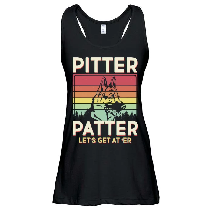 Vintage Pitter Patter Let's Get At 'Er German Shepard Ladies Essential Flowy Tank