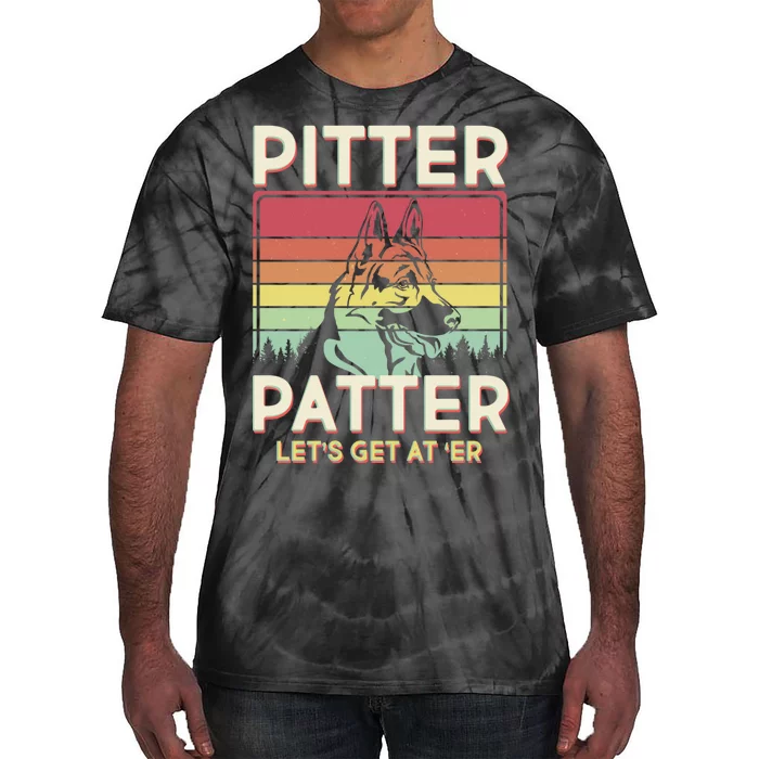 Vintage Pitter Patter Let's Get At 'Er German Shepard Tie-Dye T-Shirt