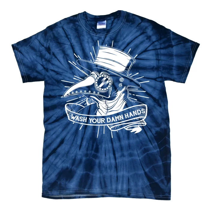 Vintage Plague Doctor Wash Your Damn Hands Tie-Dye T-Shirt