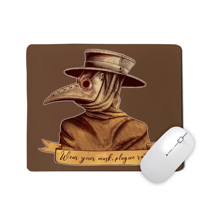 Vintage Plague Doctor Wear Your Mask Plague Rat Mousepad