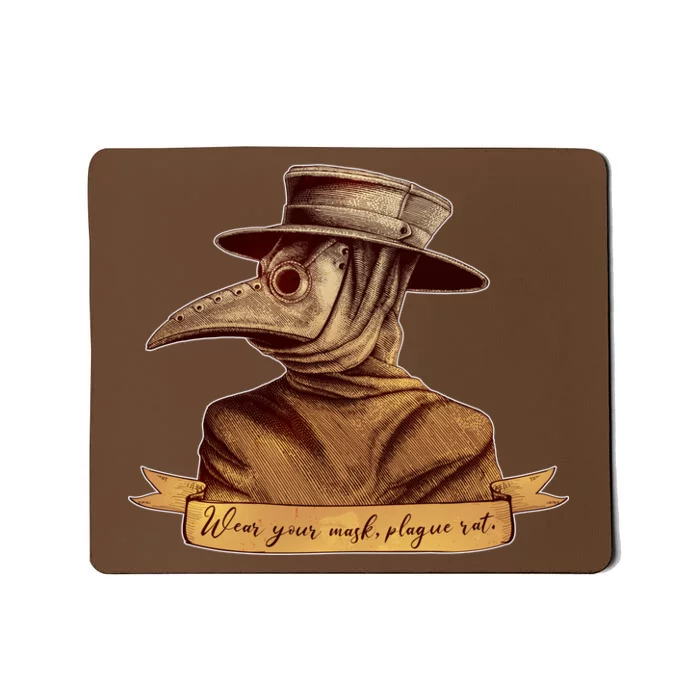 Vintage Plague Doctor Wear Your Mask Plague Rat Mousepad