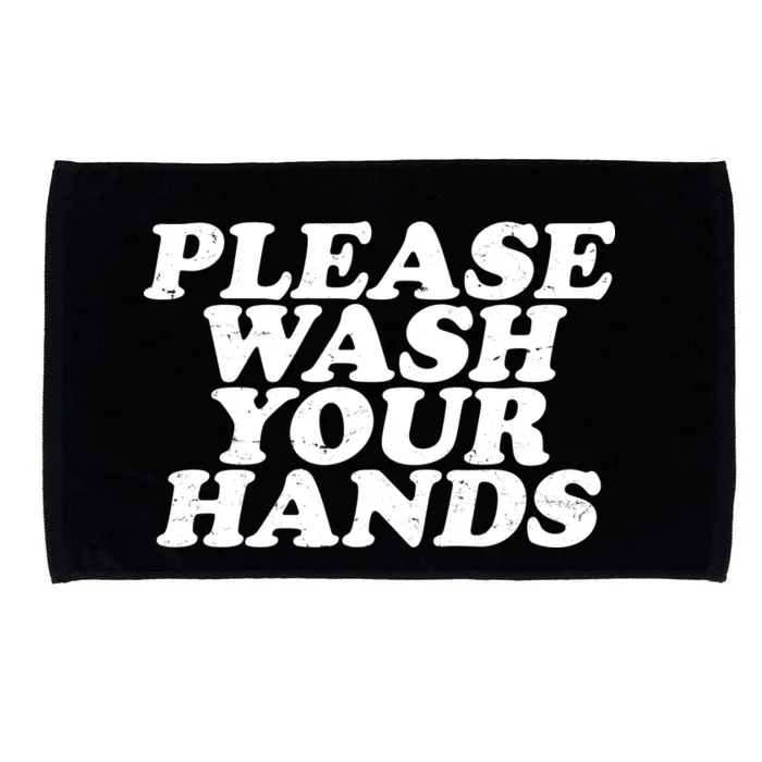 Vintage Please Wash Your Hands Microfiber Hand Towel