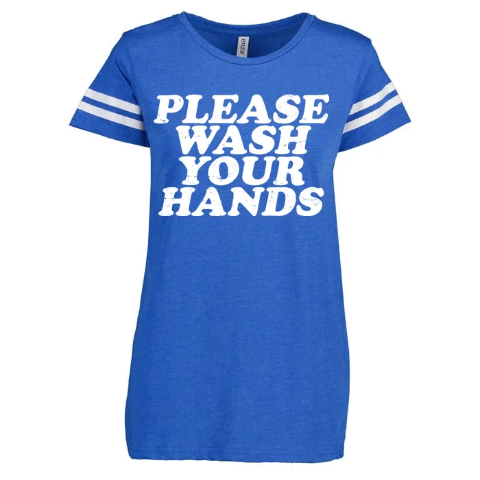 Vintage Please Wash Your Hands Enza Ladies Jersey Football T-Shirt