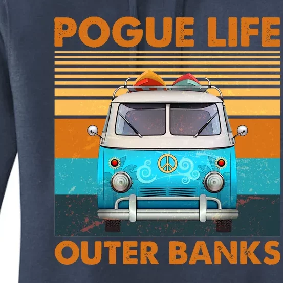 Vintage Pogue Life Outer Banks Surf Bus Women's Pullover Hoodie