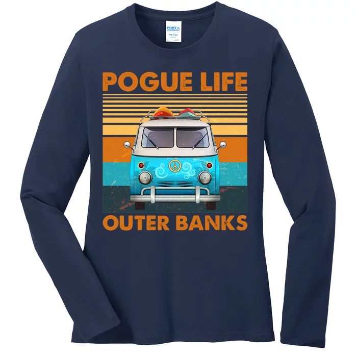 Vintage Pogue Life Outer Banks Surf Bus Ladies Long Sleeve Shirt