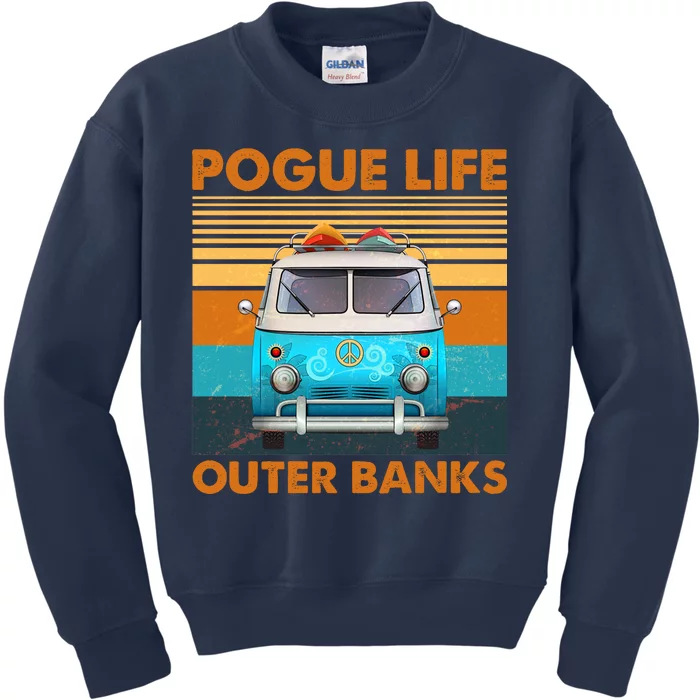 Vintage Pogue Life Outer Banks Surf Bus Kids Sweatshirt