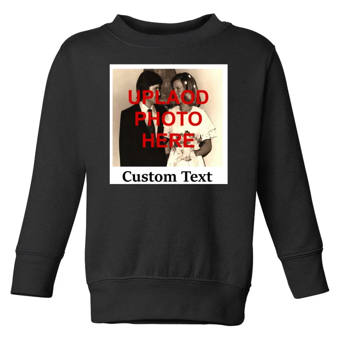 Vintage Polaroid Custom Photo Personalize Text Toddler Sweatshirt