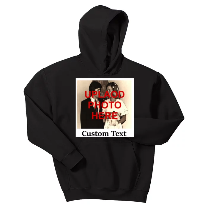 Vintage Polaroid Custom Photo Personalize Text Kids Hoodie