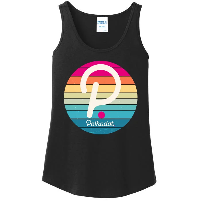 Vintage Polkadot Crypto Currency Logo Ladies Essential Tank