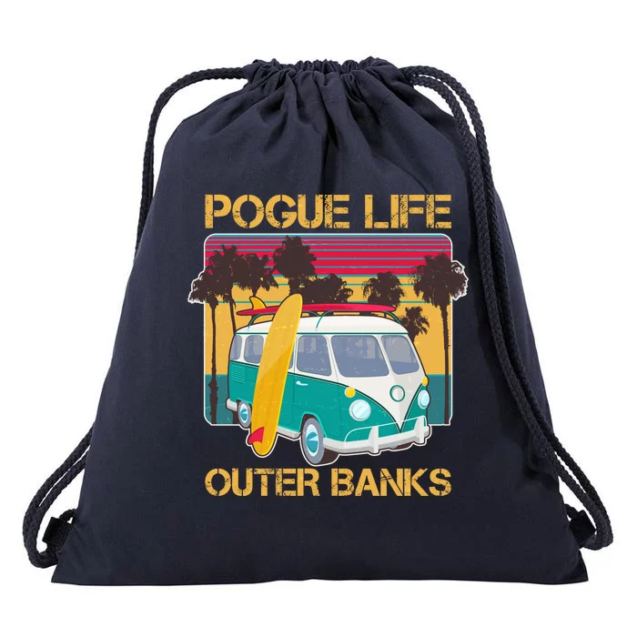 Vintage Pouge Life Outer Bank Beach Drawstring Bag