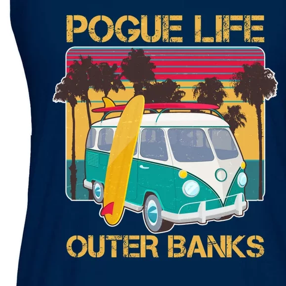 Vintage Pouge Life Outer Bank Beach Ladies Essential Flowy Tank