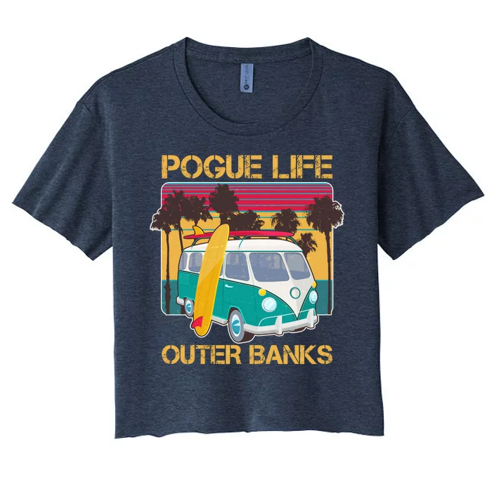 Vintage Pouge Life Outer Bank Beach Women's Crop Top Tee