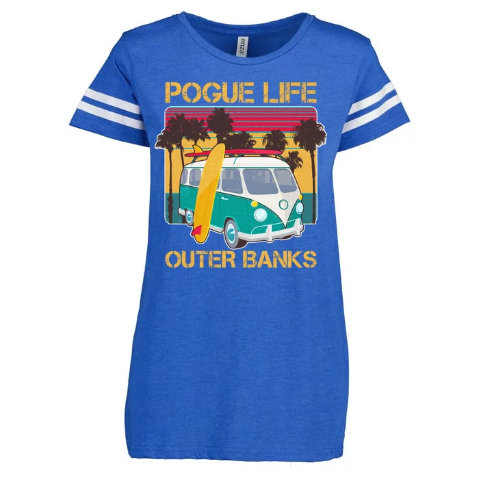 Vintage Pouge Life Outer Bank Beach Enza Ladies Jersey Football T-Shirt