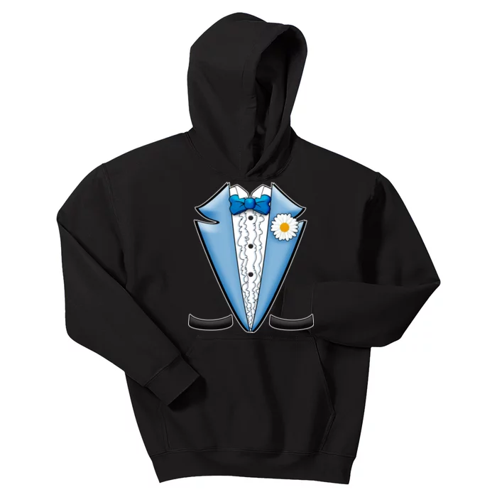 Vintage Powder Blue Suit Tuxedo Costume Kids Hoodie