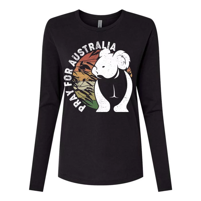 Vintage Pray For Australia Koala Womens Cotton Relaxed Long Sleeve T-Shirt