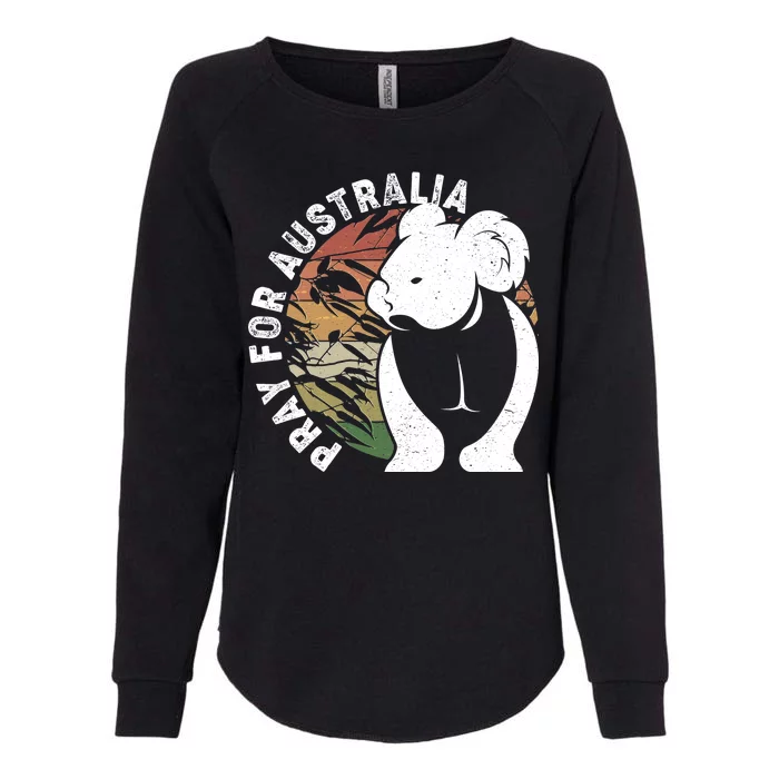 Vintage Pray For Australia Koala Womens California Wash Sweatshirt