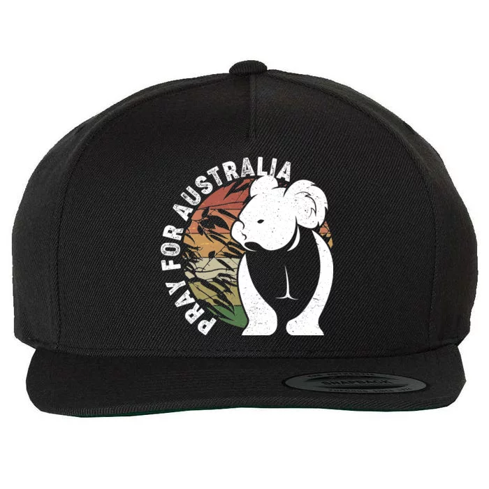 Vintage Pray For Australia Koala Wool Snapback Cap