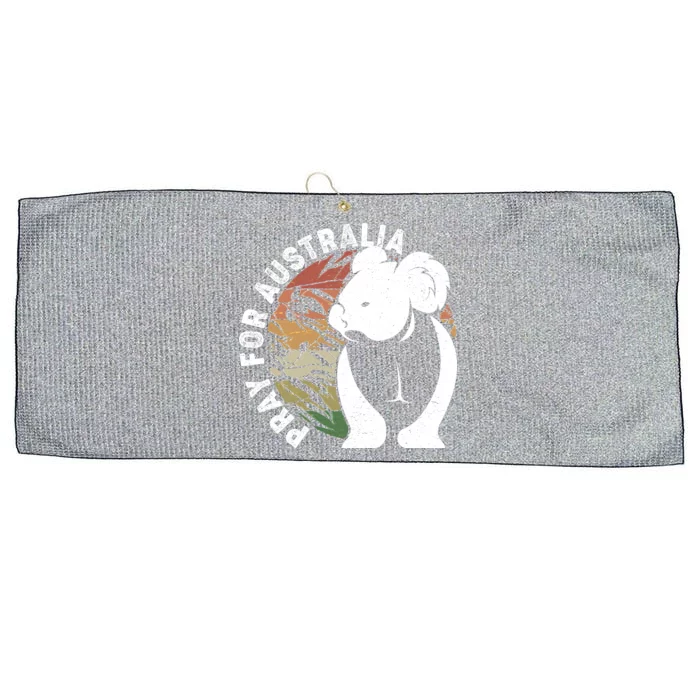 Vintage Pray For Australia Koala Large Microfiber Waffle Golf Towel