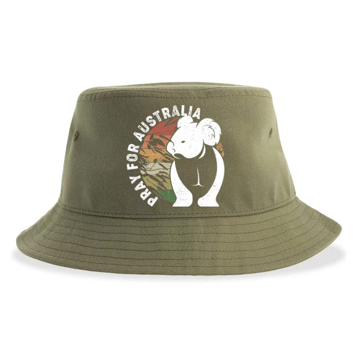 Vintage Pray For Australia Koala Sustainable Bucket Hat