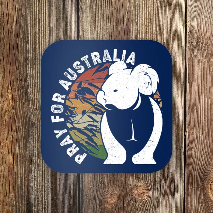 Vintage Pray For Australia Koala Coaster