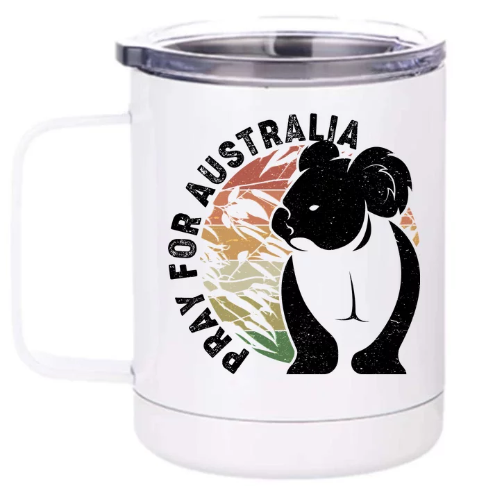 Vintage Pray For Australia Koala Front & Back 12oz Stainless Steel Tumbler Cup