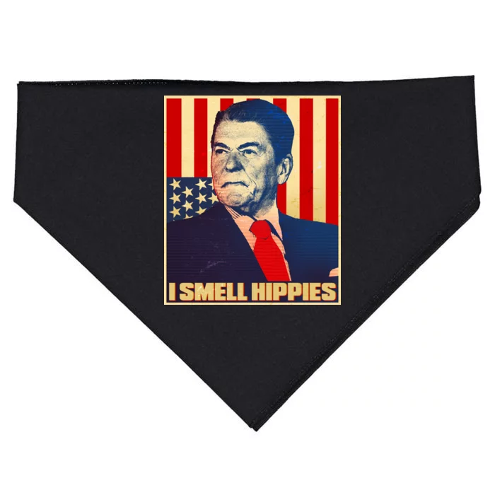 Vintage President Reagan I Smell Hippies USA-Made Doggie Bandana