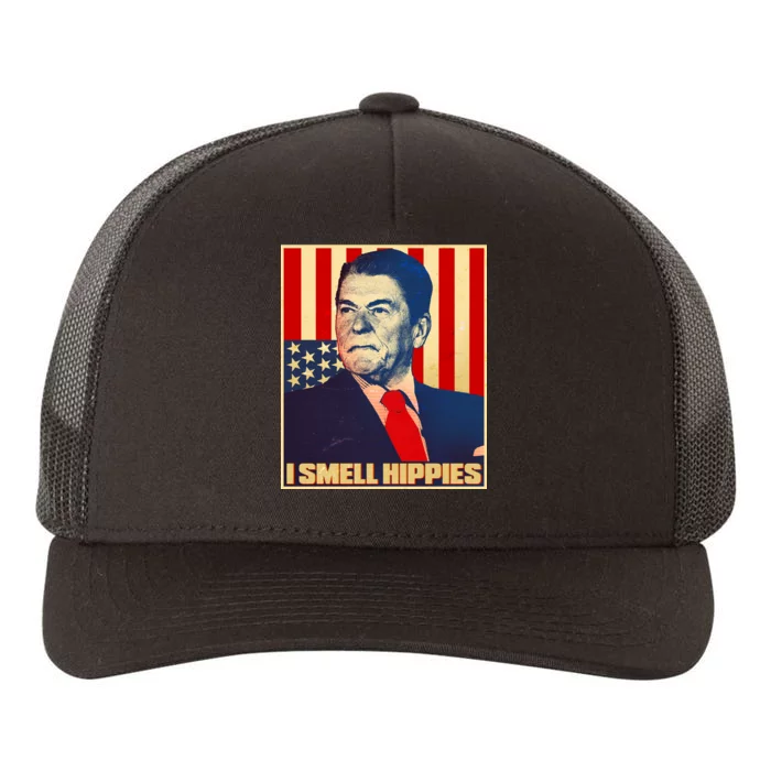 Vintage President Reagan I Smell Hippies Yupoong Adult 5-Panel Trucker Hat