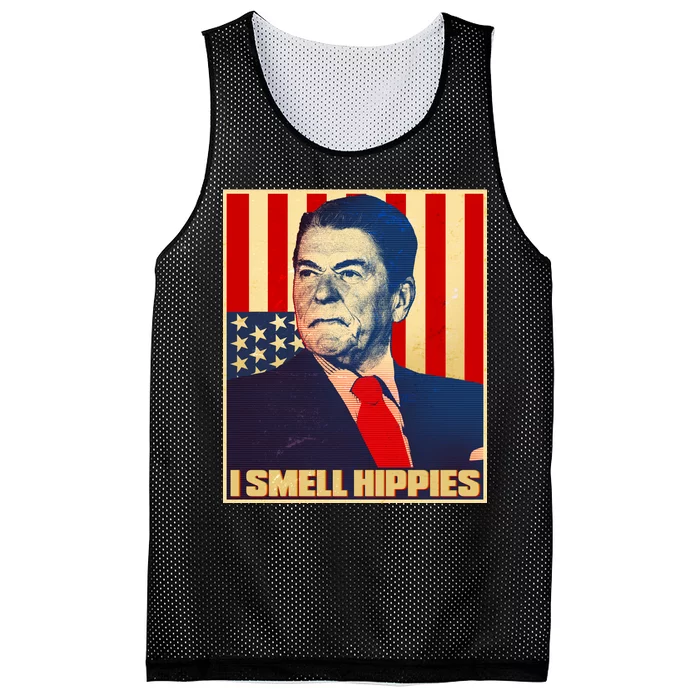 Vintage President Reagan I Smell Hippies Mesh Reversible Basketball Jersey Tank