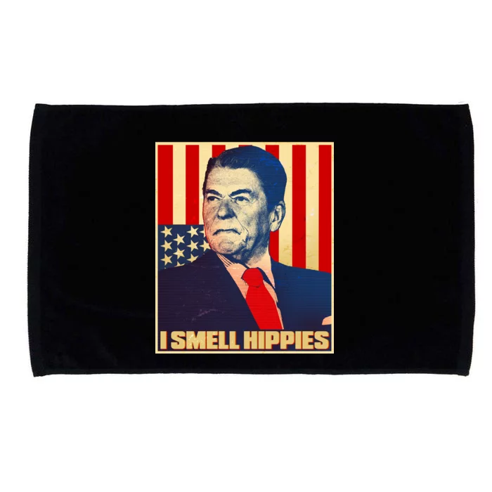 Vintage President Reagan I Smell Hippies Microfiber Hand Towel