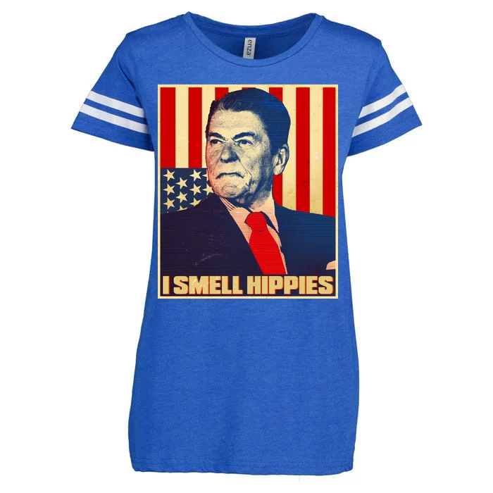 Vintage President Reagan I Smell Hippies Enza Ladies Jersey Football T-Shirt