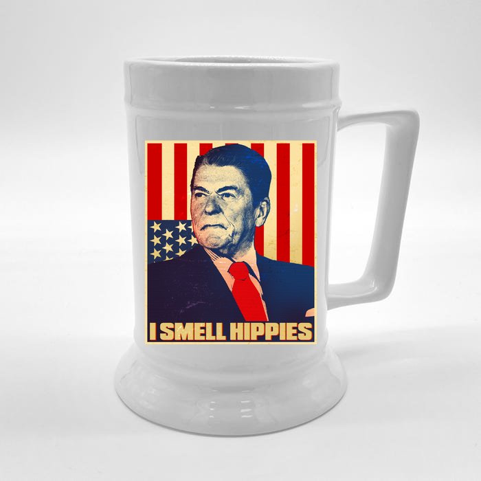 Vintage President Reagan I Smell Hippies Front & Back Beer Stein