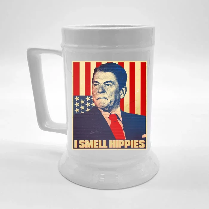 Vintage President Reagan I Smell Hippies Front & Back Beer Stein