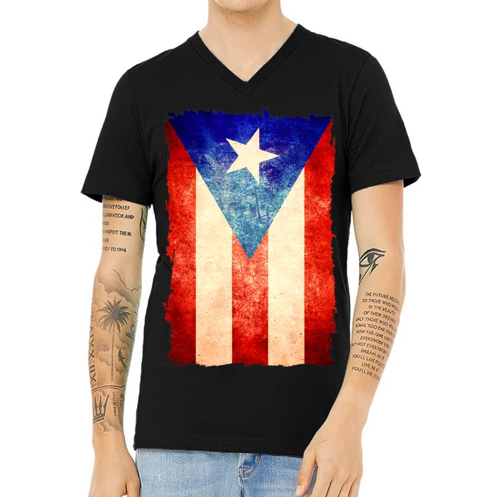 Vintage Puerto Rico Flag V-Neck T-Shirt