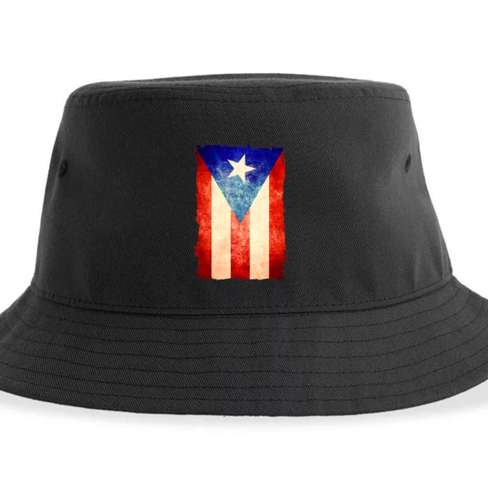 Vintage Puerto Rico Flag Sustainable Bucket Hat