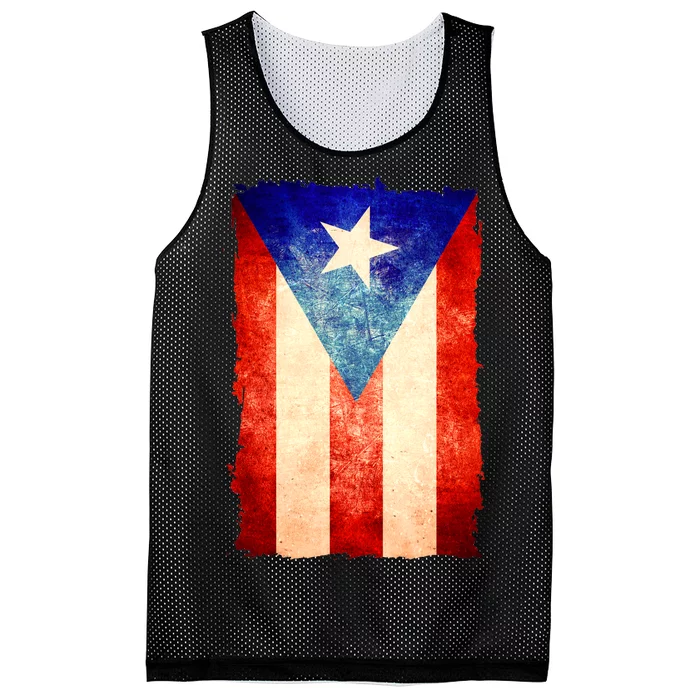 Vintage Puerto Rico Flag Mesh Reversible Basketball Jersey Tank