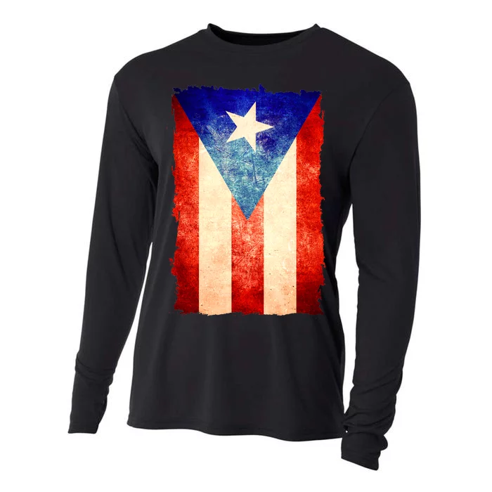 Vintage Puerto Rico Flag Cooling Performance Long Sleeve Crew