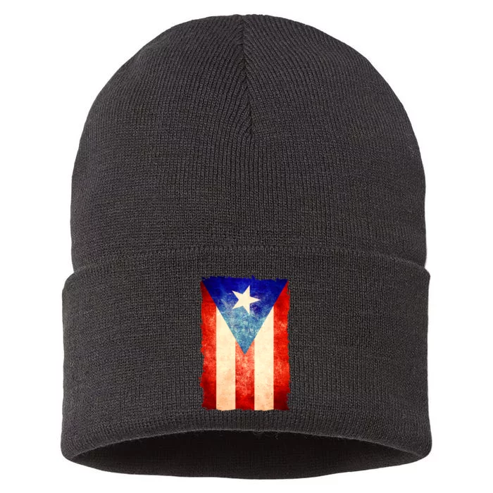 Vintage Puerto Rico Flag Sustainable Knit Beanie