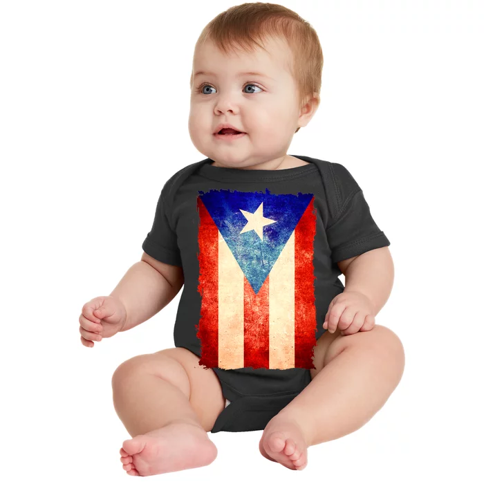 Vintage Puerto Rico Flag Baby Bodysuit