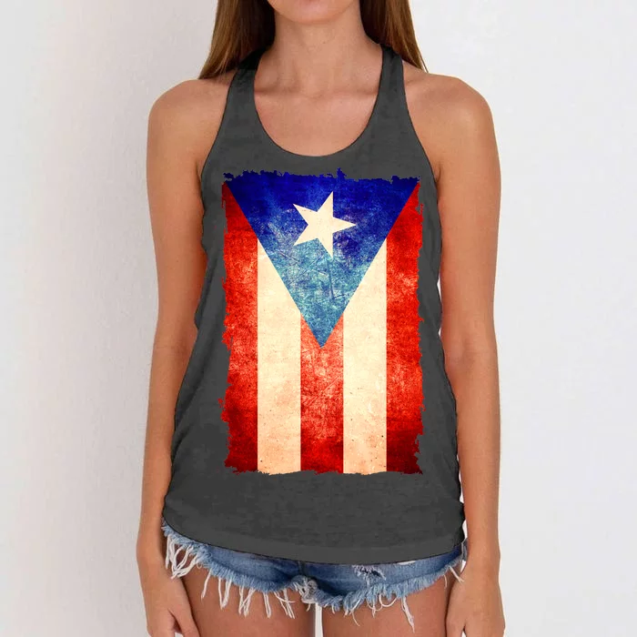 Vintage Puerto Rico Flag Women's Knotted Racerback Tank