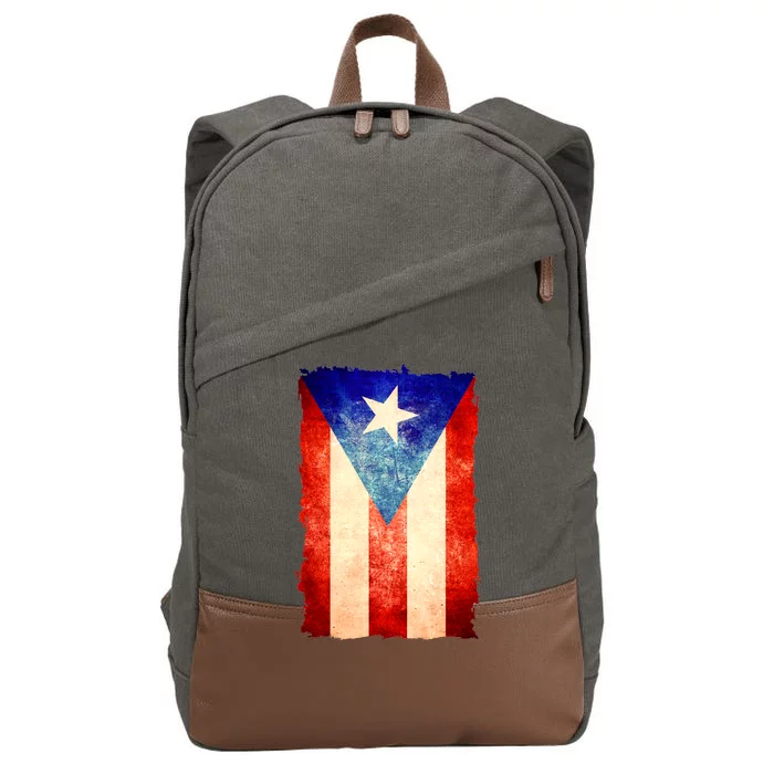 Vintage Puerto Rico Flag Cotton Canvas Backpack