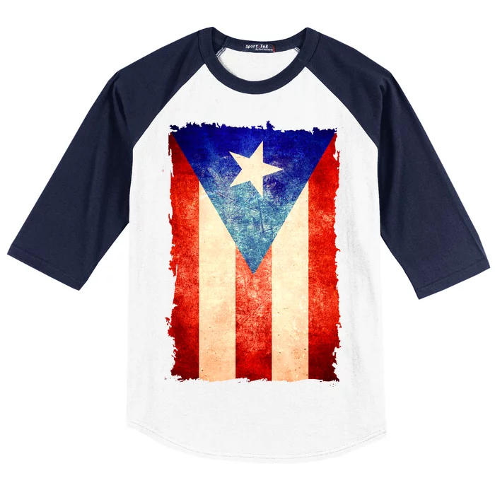 Vintage Puerto Rico Flag Baseball Sleeve Shirt