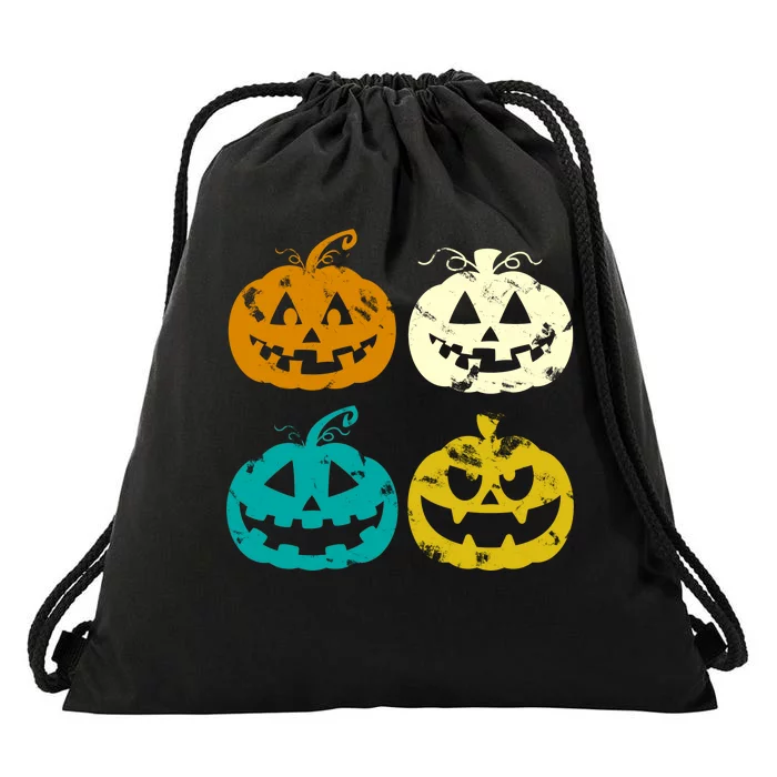 Vintage Pumpkin Halloween Drawstring Bag