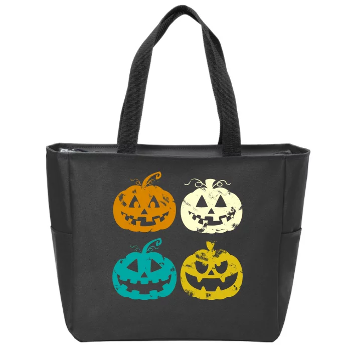 Vintage Pumpkin Halloween Zip Tote Bag