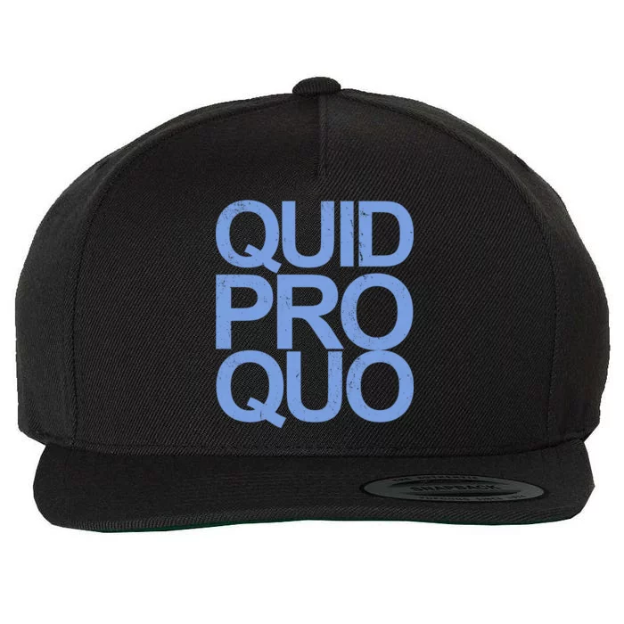 Vintage Quid Pro Quo Funny Wool Snapback Cap