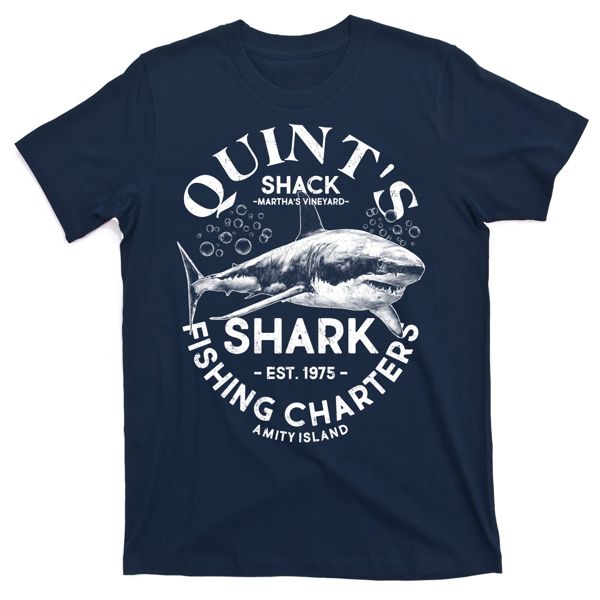 Vintage Quint's Shack Shark Fishing Charters Est 1975 T-Shirt