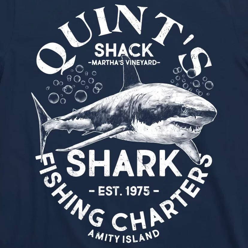 Vintage Quint's Shack Shark Fishing Charters Est 1975 T-Shirt