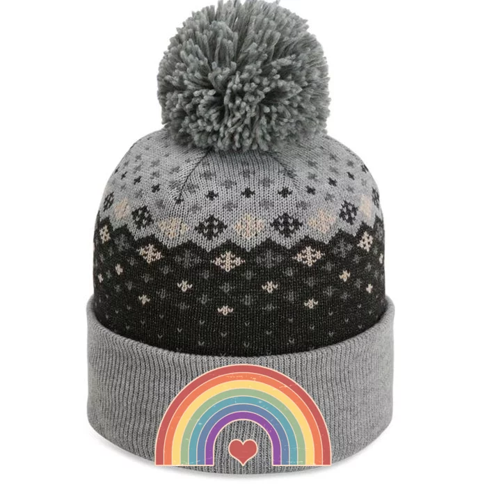 Vintage Rainbow Pride LGBTQ The Baniff Cuffed Pom Beanie