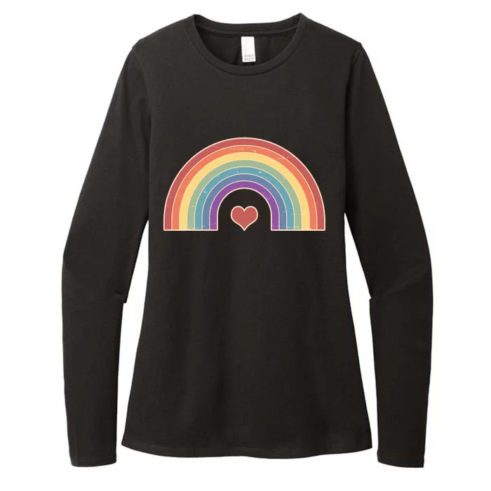 Vintage Rainbow Pride LGBTQ Womens CVC Long Sleeve Shirt